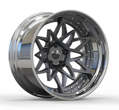 Custom-made two-piece rim middle disc, matte black, bronze, gray, aluminum alloy, high quality guaranteed, private customization