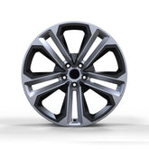 أودي أسود غير لامع مع أسلاك فضية وإطارات من سبائك الألومنيوم وحافة سلكية وعجلات سيارة مزورة